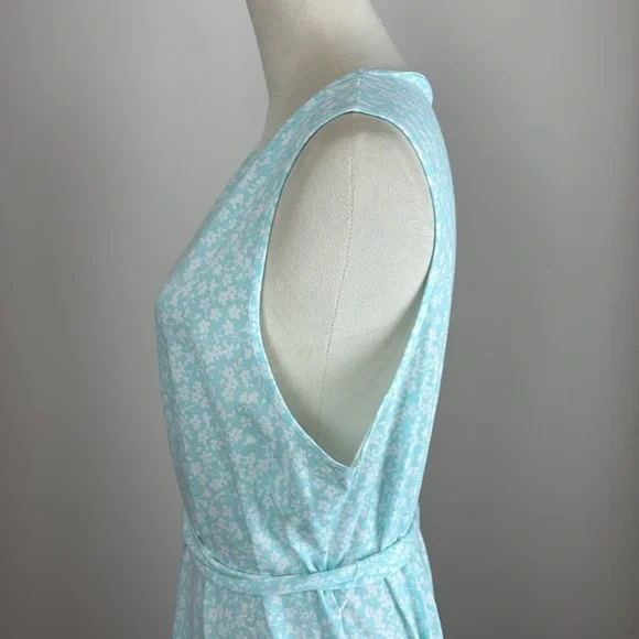 J. Crew Factory Printed knit tie-waist midi dress ditsy floral tiered size xl - Picture 5 of 13